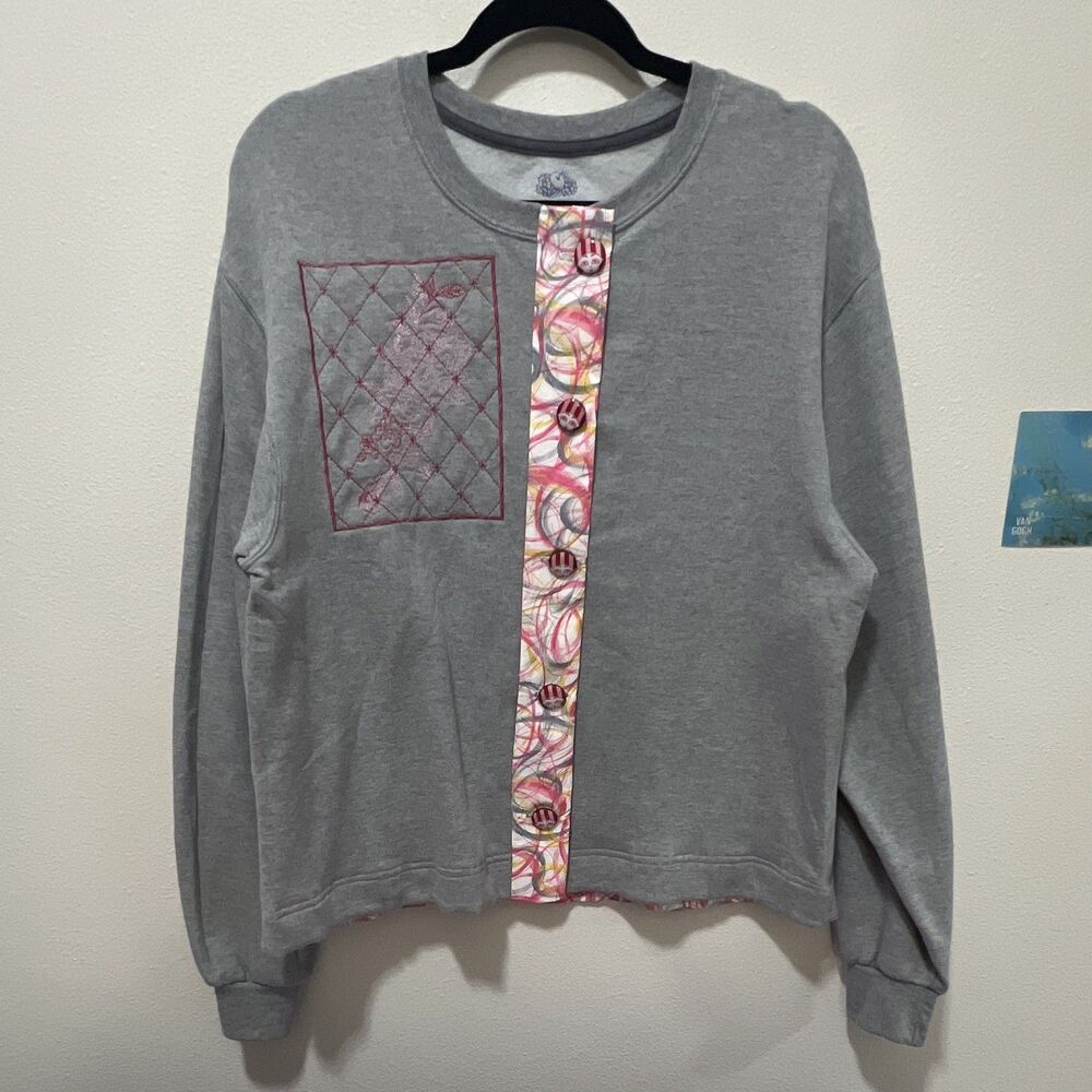 Fleece Custom Cardigan Button Embroidered Graphic M